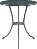 A dark gray and green cast aluminum bistro table with a patterned top and three curved legs. Anteprima dell’immagine prodotto