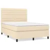Boxspringbett mit Matratze Creme 140x200 cm Stoff Produktbild-Vorschau 1