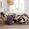 Posteľná bielizeň 200 x 220 cm sivobiele trojuholníky Náhľad obrázku produktu 2