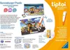 Marketing material for a Ravensburger tiptoi Paw Patrol puzzle set, showing the puzzle pieces, the tiptoi pen, and promotional text. Anteprima dell’immagine prodotto