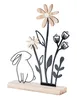 Deko Aufsteller Ostern L19cm Metall Holz Osterhase Blume Produktbild-Vorschau 1