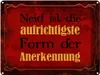 vianmo Blechschild 30x40 cm Neid ist Form der Anerkennung Produktbild-Vorschau 1
