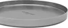 A close-up, angled view of a round, metallic grill plate with a raised rim. The plate has a brushed metal finish and a logo/text imprinted on its surface. Podgląd zdjęcia produktu