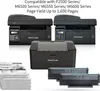 A collage of Pantum printers and toner cartridges, with text indicating compatibility and page yield. Náhľad obrázku produktu