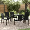 VidaXL 310087, Terrasse, Polyrattan, Stahl, Schwarz, 555 Produktbild-Vorschau 1