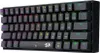 A close-up, angled view of a black mechanical keyboard with RGB lighting. Produktbild-Vorschau