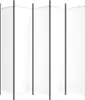 A white, foldable room divider with a dark frame, shown from the front. Produktbild-Vorschau