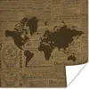 MuchoWow® Poster Weltkarte Brown - Zeitung - Briefe 100x100 Produktbild-Vorschau 1