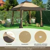 A garden gazebo set up on a lawn with chairs and tables. Produktbild-Vorschau
