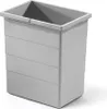 A light gray rectangular trash can insert with horizontal ridges on its sides and handles at the top. Voir les images du produit