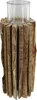 Windlichtsäule Rustikal recyceltes Holz 55cm Produktbild-Vorschau 1