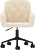 vidaXL Kancelárska stolička Swivel Cream Velvet Náhľad obrázku produktu 3