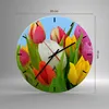 Wanduhr - Rund - Glasuhr - Tulpen Blumenstrauß Blumen Tau - Produktbild-Vorschau 3