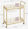 Chariot De Bar - Leobert - Doré - 86 X 38 X 90 Cm Voir les images du produit 7