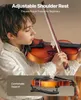 A young person playing the violin, with a close-up inset of the violin and its shoulder rest. Produktbild-Vorschau