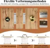 Diagrams showing how to extend and retract a table, with close-ups of the mechanism. Produktbild-Vorschau