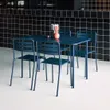 sweeek - Gartentisch + 4 Stühle aus Stahl - Marineblau Produktbild-Vorschau 4