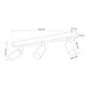 A technical drawing of a black ceiling spotlight with dimensions. Produktbild-Vorschau