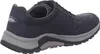 A side view of a blue men's shoe with a gray sole. Produktbild-Vorschau