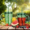 Relaxdays Trinkgläser 2er Set, Getränkebecher mit Deckel & Produktbild-Vorschau 2