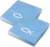 itenga Servietten Fisch HELLBLAU Weiß 30 x 30 cm 3-lagig 40 Produktbild-Vorschau 1