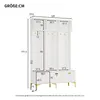 A diagram of a white wardrobe with dimensions indicated by lines and numbers. Anteprima dell’immagine prodotto