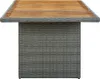 vidaXL Gartentisch Hellgrau Poly Rattan und Akazie Produktbild-Vorschau 2