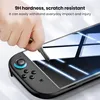 A hand is shown scratching the screen of a Nintendo Switch with a key to demonstrate its scratch resistance. Produktbild-Vorschau
