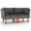 Divani angolari 2 pezzi. Poly rattan e legno massiccio di Anteprima dell’immagine prodotto 6