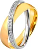 Damen Edelstahl Partnerring mit Steinchen, Produktbild-Vorschau 1