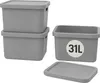 Plastard Boxen 31 L, 3er-Set, stapelbar, BPA-frei, Grau, Produktbild-Vorschau 1