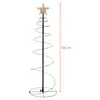 A spiral Christmas tree decoration with lights and a star on top, with a size indicator. Voir les images du produit