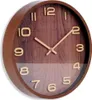 Braun Nachahmung Holz Wanduhr rund 30,5 cm Produktbild-Vorschau 1