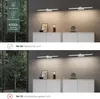 Two images showing a wall-mounted light fixture above a cabinet, with one image highlighting natural light and the other showing a less natural light. Produktbild-Vorschau