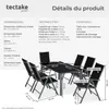 Ensemble de sièges en aluminium 6+1 - gris anthracite Voir les images du produit 6