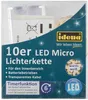 The image shows the retail packaging of an Idena LED micro string light set. Produktbild-Vorschau