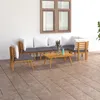 set da giardino da 8 pezzi con cuscini in legno massiccio Anteprima dell’immagine prodotto 11