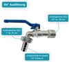 Kugelauslaufhahn Wasserhahn Garten Messing Hahn Griff Blau Produktbild-Vorschau 2