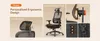 A collage of images showcasing the features of an ergonomic office chair, with text overlays highlighting its adjustable components. Produktbild-Vorschau