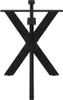 A black metal table leg with a spider-like design, presented against a white background. Podgląd zdjęcia produktu