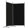 A black fabric room divider with metal frames and stands. Náhled obrázku produktu