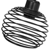 A close-up view of a black metal wire cage lampshade. Podgląd zdjęcia produktu
