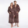 GAUBERT Accappatoio unisex in pile con cappuccio, extra Anteprima dell’immagine prodotto 2
