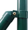 A close-up view of a green metal joint connecting two poles, secured with a screw. Produktbild-Vorschau