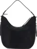 A black leather hobo bag with a single shoulder strap. Voir les images du produit