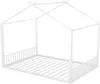 A white house-shaped bed frame with a slatted base, shown from a slightly elevated side angle against a white background. Náhľad obrázku produktu