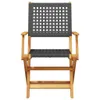A front view of a wooden chair with a woven seat and back. Podgląd zdjęcia produktu
