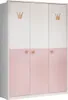 Kleiderschrank Cindy Drehtürenschrank Weiß Rosa Größe Produktbild-Vorschau 1
