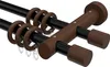 Interdeco Gardinenstange / Vorhangstange Schwarz / Nussbaum Produktbild-Vorschau 1