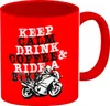 Keep calm & ride a bike Kaffeebecher Rot Kaffeebecher zum Produktbild-Vorschau 1